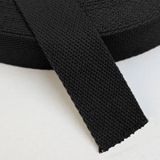 WEBBING 25MM BLACK COTTON